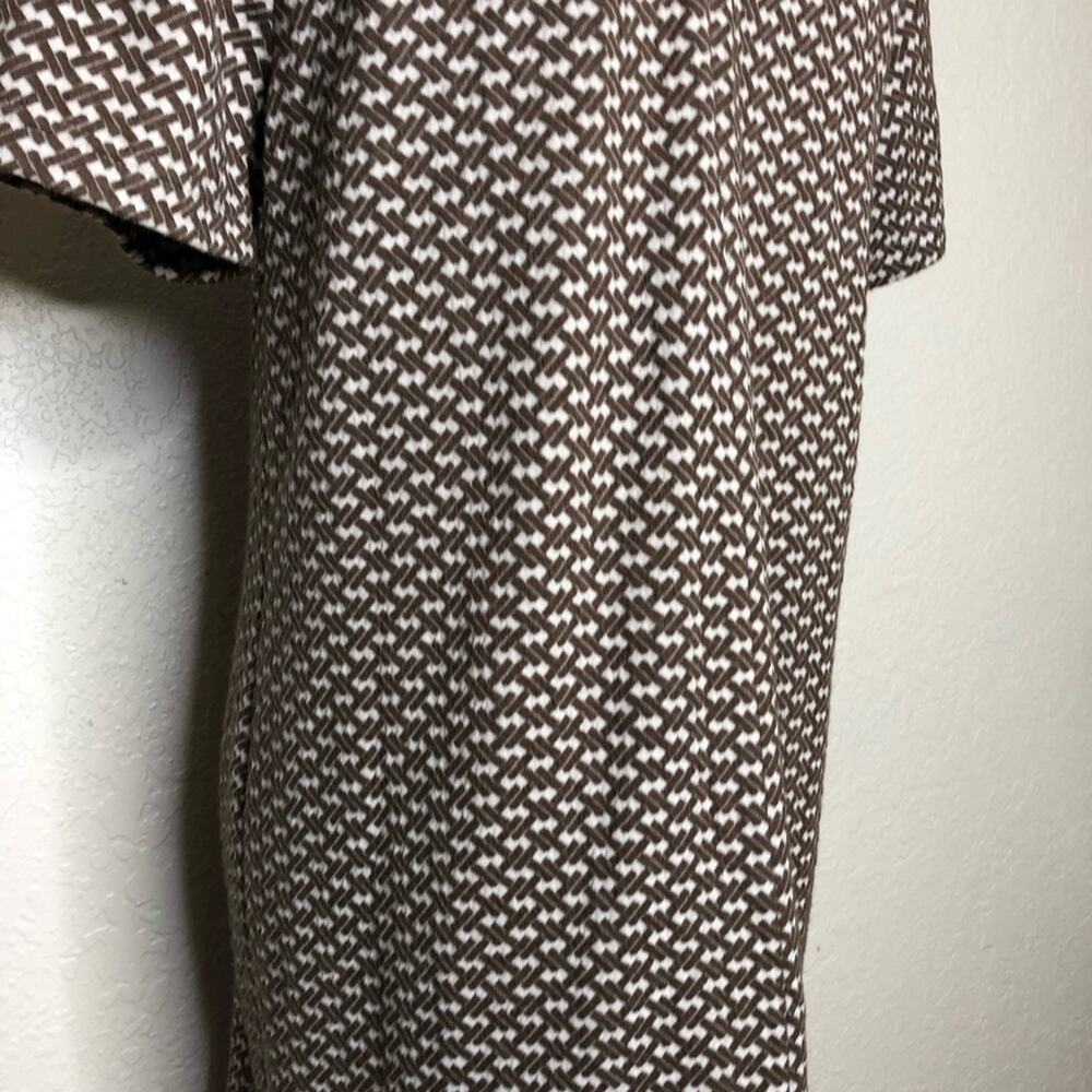 Tyler Boe brown white geometric knit collared shift dress size Medium - Picture 13 of 16